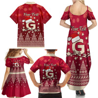 Georgia Christmas Family Matching Summer Maxi Dress and Hawaiian Shirt Santa Riding Reindeer Xmas Pattern - Wonder Print Shop
