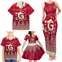 Georgia Christmas Family Matching Tank Maxi Dress and Hawaiian Shirt Santa Riding Reindeer Xmas Pattern - Wonder Print Shop