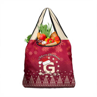 Georgia Christmas Grocery Bag Santa Riding Reindeer Xmas Pattern