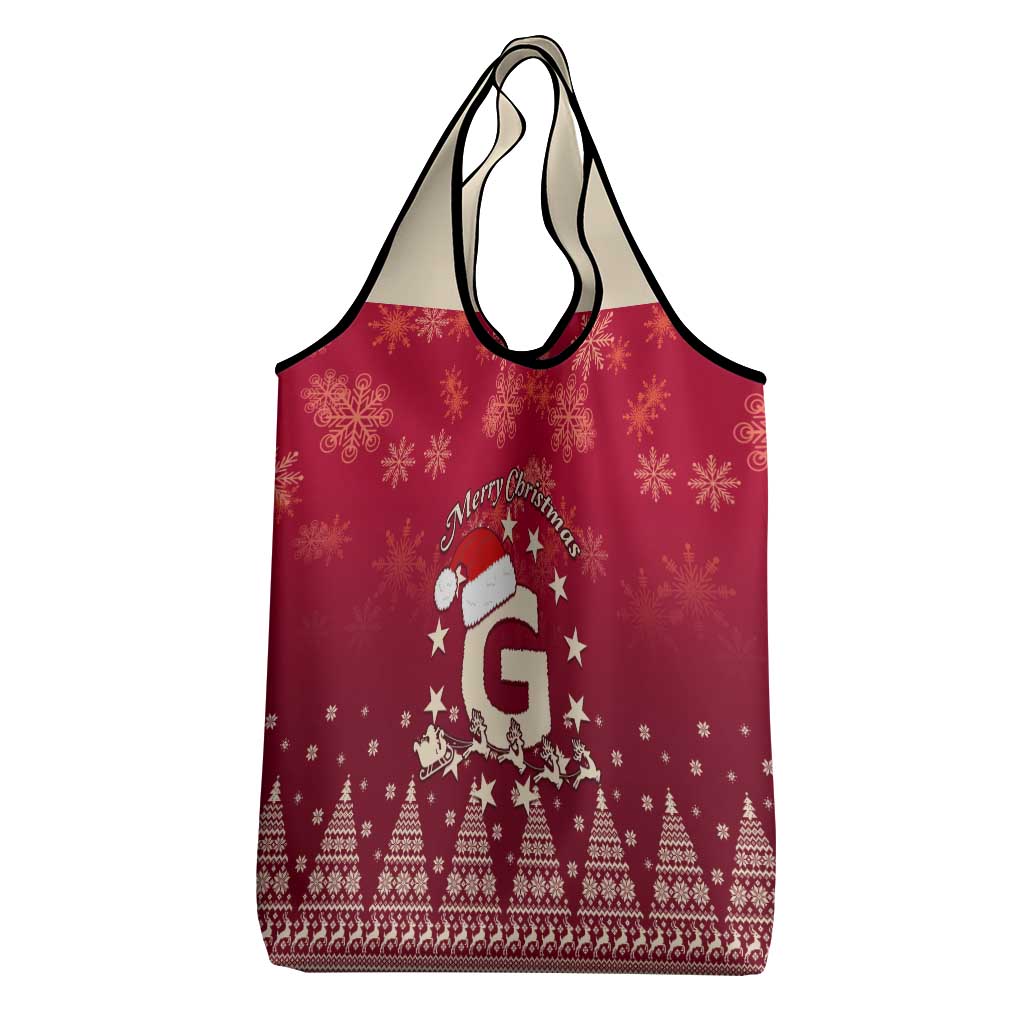 Georgia Christmas Grocery Bag Santa Riding Reindeer Xmas Pattern