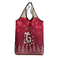 Georgia Christmas Grocery Bag Santa Riding Reindeer Xmas Pattern