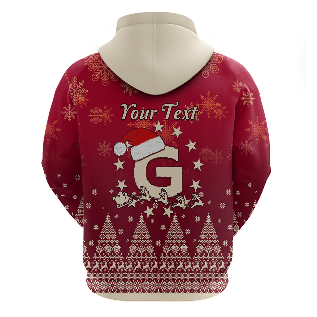Georgia Christmas Hoodie Santa Riding Reindeer Xmas Pattern - Wonder Print Shop