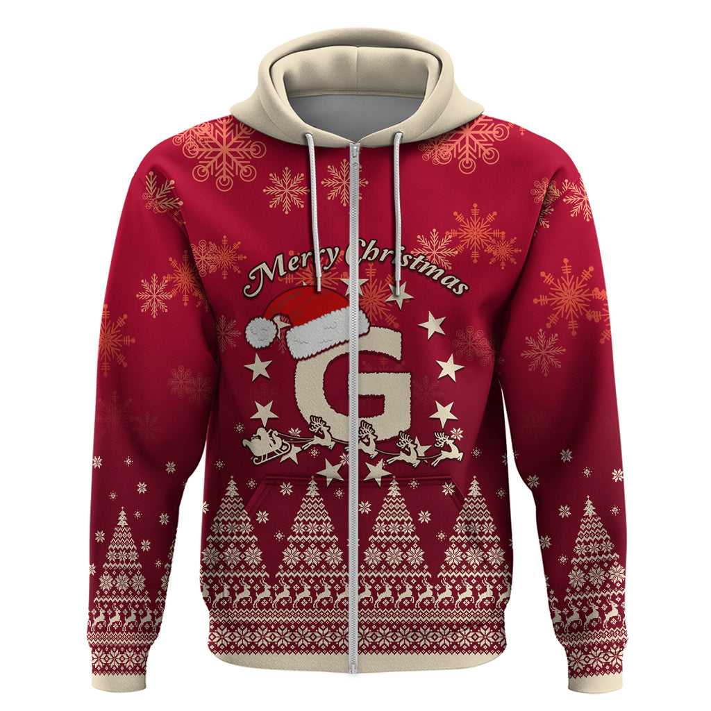 Georgia Christmas Hoodie Santa Riding Reindeer Xmas Pattern - Wonder Print Shop