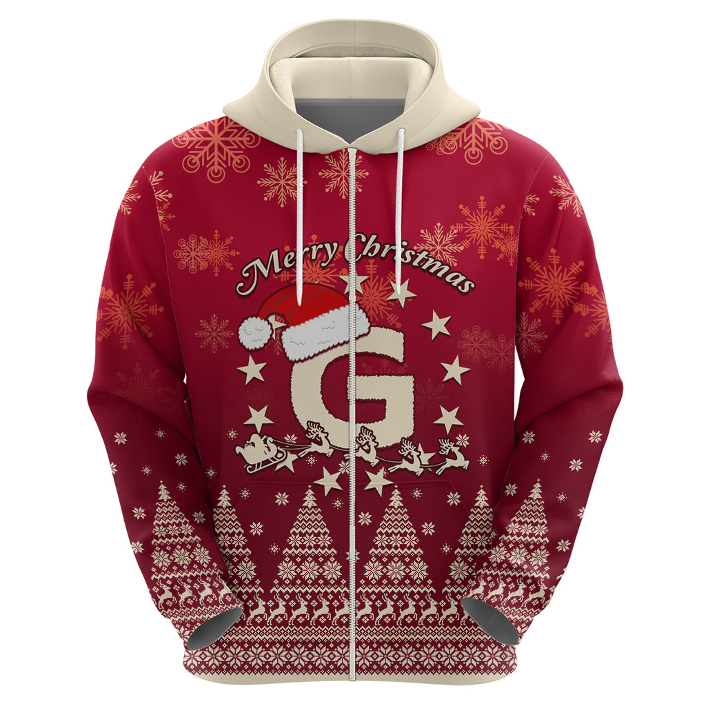Georgia Christmas Hoodie Santa Riding Reindeer Xmas Pattern - Wonder Print Shop