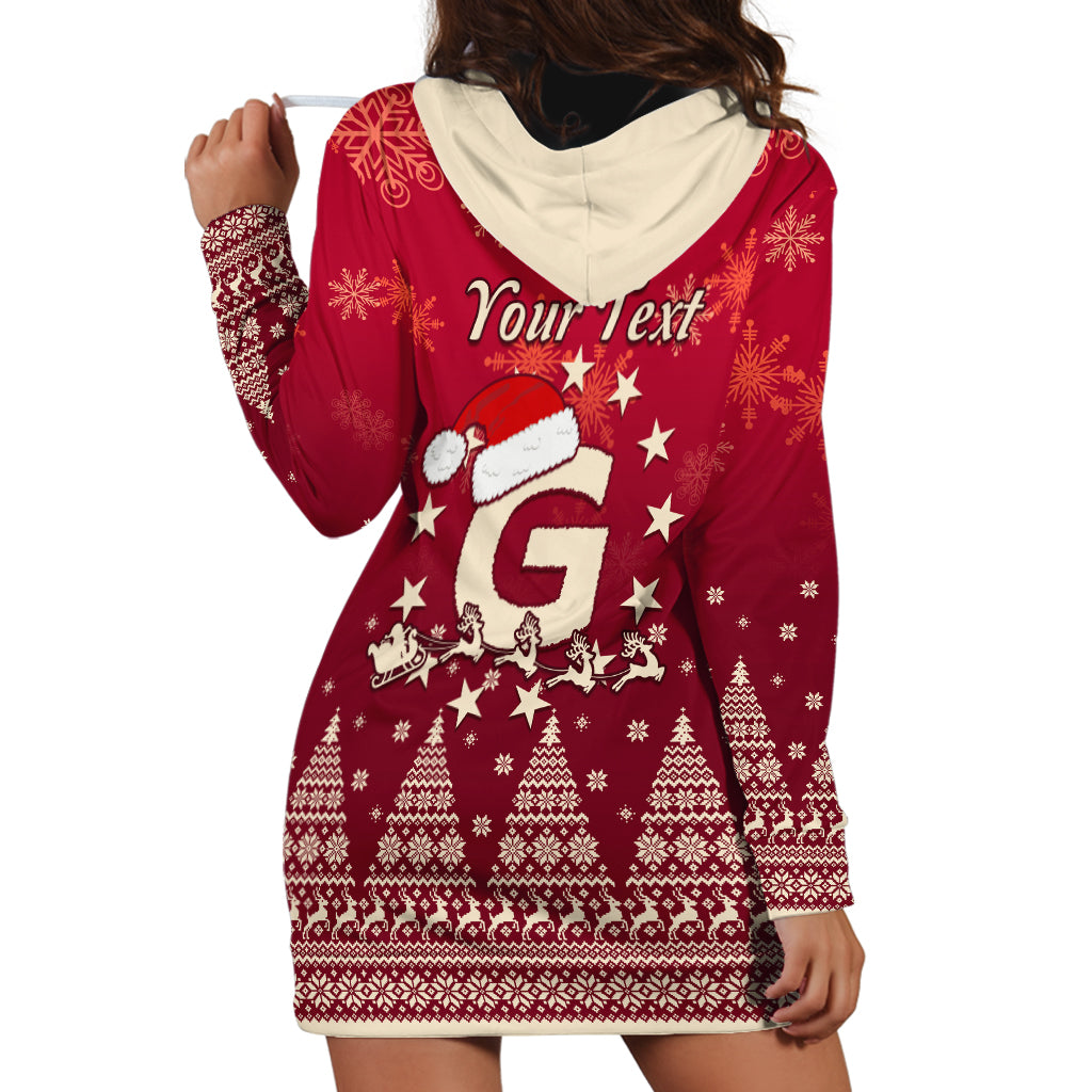 Georgia Christmas Hoodie Dress Santa Riding Reindeer Xmas Pattern - Wonder Print Shop