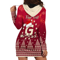 Georgia Christmas Hoodie Dress Santa Riding Reindeer Xmas Pattern - Wonder Print Shop