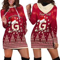 Georgia Christmas Hoodie Dress Santa Riding Reindeer Xmas Pattern - Wonder Print Shop