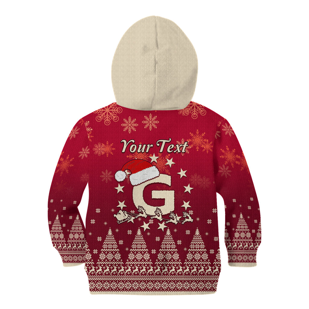 Georgia Christmas Kid Hoodie Santa Riding Reindeer Xmas Pattern - Wonder Print Shop