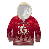 Georgia Christmas Kid Hoodie Santa Riding Reindeer Xmas Pattern - Wonder Print Shop