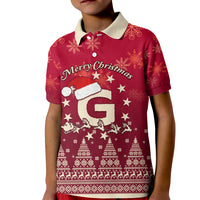 Georgia Christmas Kid Polo Shirt Santa Riding Reindeer Xmas Pattern - Wonder Print Shop