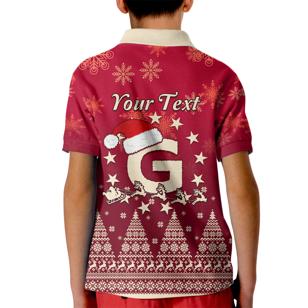 Georgia Christmas Kid Polo Shirt Santa Riding Reindeer Xmas Pattern - Wonder Print Shop