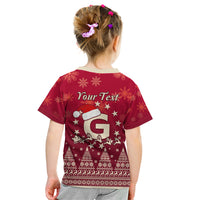 Georgia Christmas Kid T Shirt Santa Riding Reindeer Xmas Pattern - Wonder Print Shop