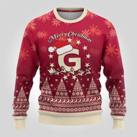 Georgia Christmas Ugly Christmas Sweater Santa Riding Reindeer Xmas Pattern - Wonder Print Shop