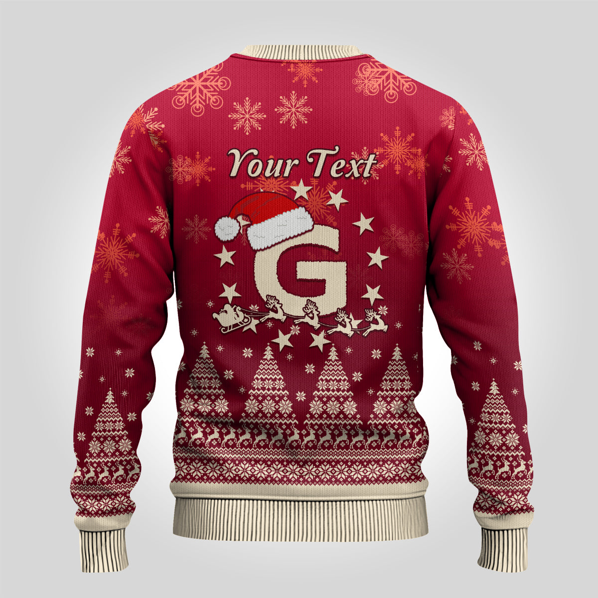 Georgia Christmas Ugly Christmas Sweater Santa Riding Reindeer Xmas Pattern - Wonder Print Shop