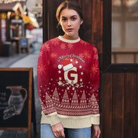 Georgia Christmas Ugly Christmas Sweater Santa Riding Reindeer Xmas Pattern - Wonder Print Shop