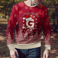 Georgia Christmas Ugly Christmas Sweater Santa Riding Reindeer Xmas Pattern - Wonder Print Shop