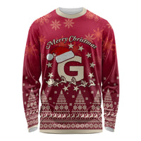 Georgia Christmas Long Sleeve Shirt Santa Riding Reindeer Xmas Pattern - Wonder Print Shop