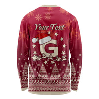 Georgia Christmas Long Sleeve Shirt Santa Riding Reindeer Xmas Pattern - Wonder Print Shop