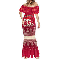 Georgia Christmas Mermaid Dress Santa Riding Reindeer Xmas Pattern - Wonder Print Shop