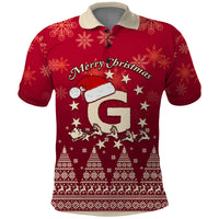 Georgia Christmas Polo Shirt Santa Riding Reindeer Xmas Pattern - Wonder Print Shop