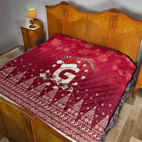 Georgia Christmas Quilt Santa Riding Reindeer Xmas Pattern - Wonder Print Shop