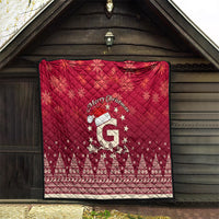 Georgia Christmas Quilt Santa Riding Reindeer Xmas Pattern - Wonder Print Shop