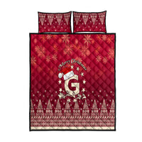 Georgia Christmas Quilt Bed Set Santa Riding Reindeer Xmas Pattern - Wonder Print Shop