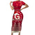 Georgia Christmas Short Sleeve Bodycon Dress Santa Riding Reindeer Xmas Pattern - Wonder Print Shop