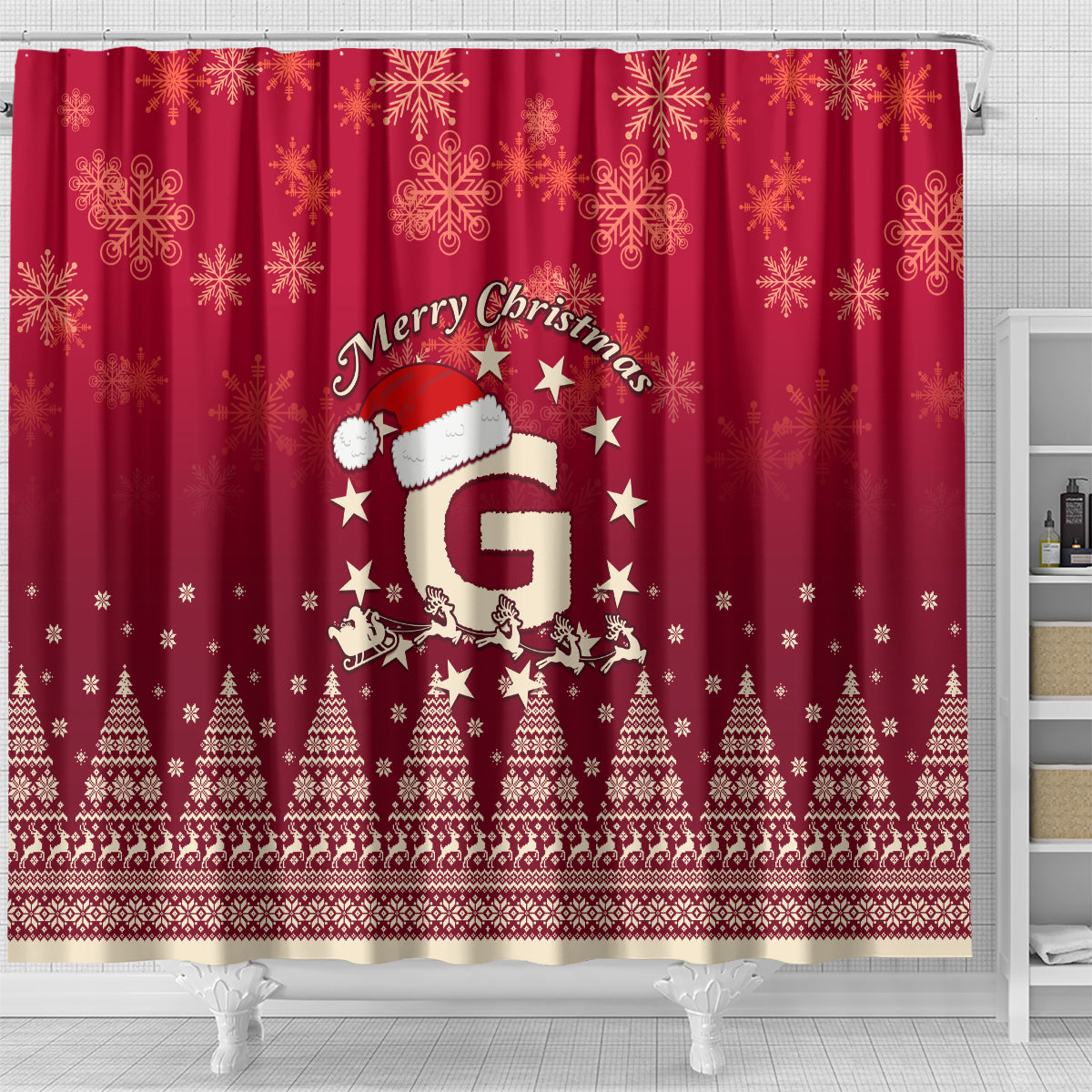 georgia-christmas-shower-curtain-santa-riding-reindeer-xmas-pattern
