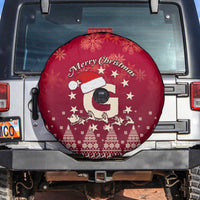 Georgia Christmas Spare Tire Cover Santa Riding Reindeer Xmas Pattern - Wonder Print Shop