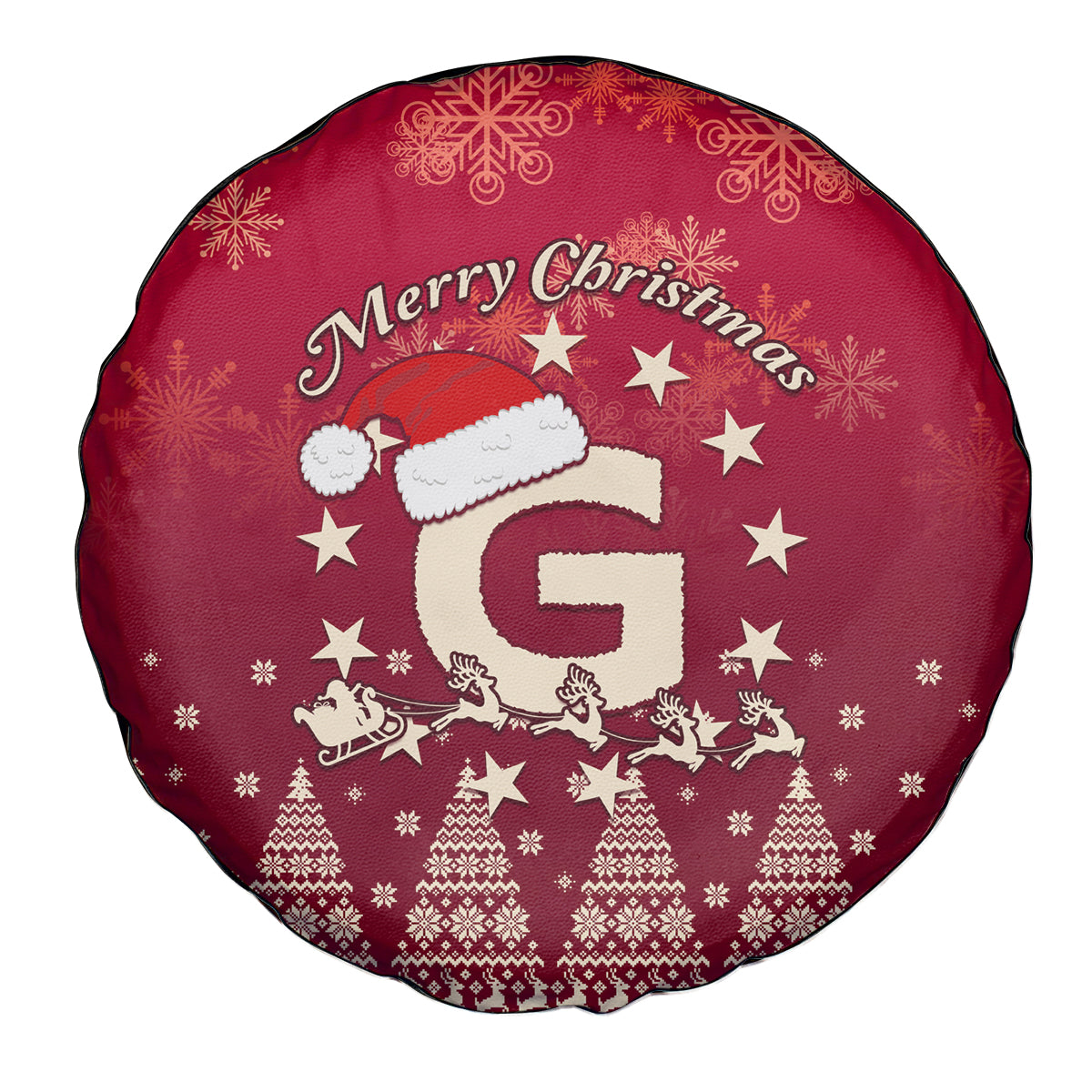 Georgia Christmas Spare Tire Cover Santa Riding Reindeer Xmas Pattern - Wonder Print Shop
