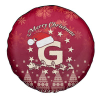 Georgia Christmas Spare Tire Cover Santa Riding Reindeer Xmas Pattern - Wonder Print Shop