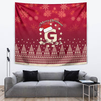 Georgia Christmas Tapestry Santa Riding Reindeer Xmas Pattern - Wonder Print Shop