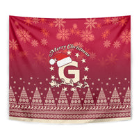 Georgia Christmas Tapestry Santa Riding Reindeer Xmas Pattern - Wonder Print Shop