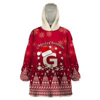 Georgia Christmas Wearable Blanket Hoodie Santa Riding Reindeer Xmas Pattern - Wonder Print Shop