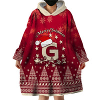 Georgia Christmas Wearable Blanket Hoodie Santa Riding Reindeer Xmas Pattern - Wonder Print Shop