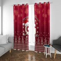 Georgia Christmas Window Curtain Santa Riding Reindeer Xmas Pattern - Wonder Print Shop