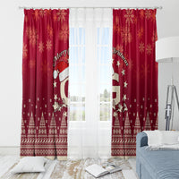 Georgia Christmas Window Curtain Santa Riding Reindeer Xmas Pattern - Wonder Print Shop