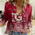 Georgia Christmas Women Casual Shirt Santa Riding Reindeer Xmas Pattern - Wonder Print Shop