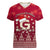 Georgia Christmas Women V Neck T Shirt Santa Riding Reindeer Xmas Pattern - Wonder Print Shop