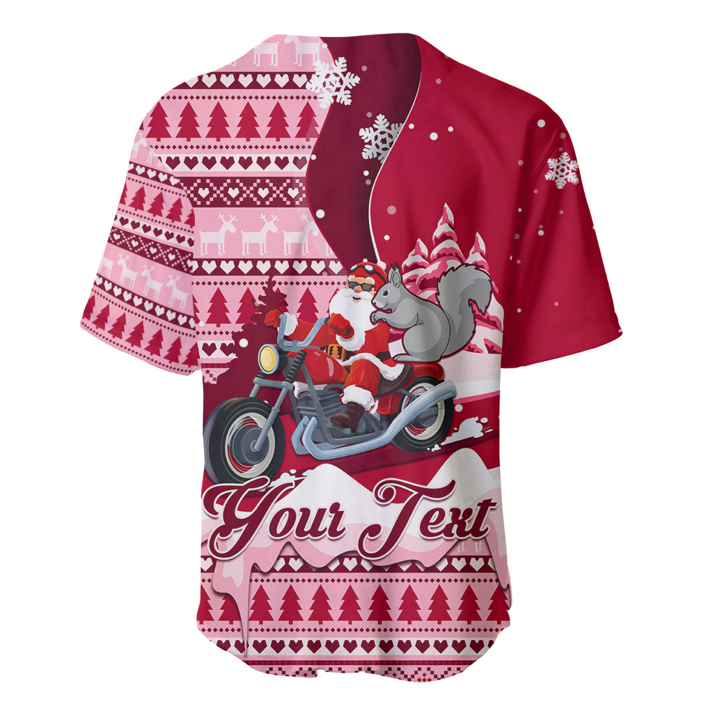 Georgia Christmas Baseball Jersey Santa Claus Riding Motorcycle With Gray Squirrel - Wonder Print Shop