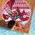 Georgia Christmas Beach Blanket Santa Claus Riding Motorcycle With Gray Squirrel - Wonder Print Shop