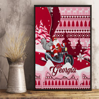 Georgia Christmas Canvas Wall Art Santa Claus Riding Motorcycle With Gray Squirrel - Wonder Print Shop