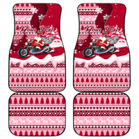 Georgia Christmas Car Mats Santa Claus Riding Motorcycle With Gray Squirrel - Wonder Print Shop