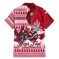 Georgia Christmas Family Matching Mermaid Dress and Hawaiian Shirt Santa Claus Riding Motorcycle With Gray Squirrel - Wonder Print Shop