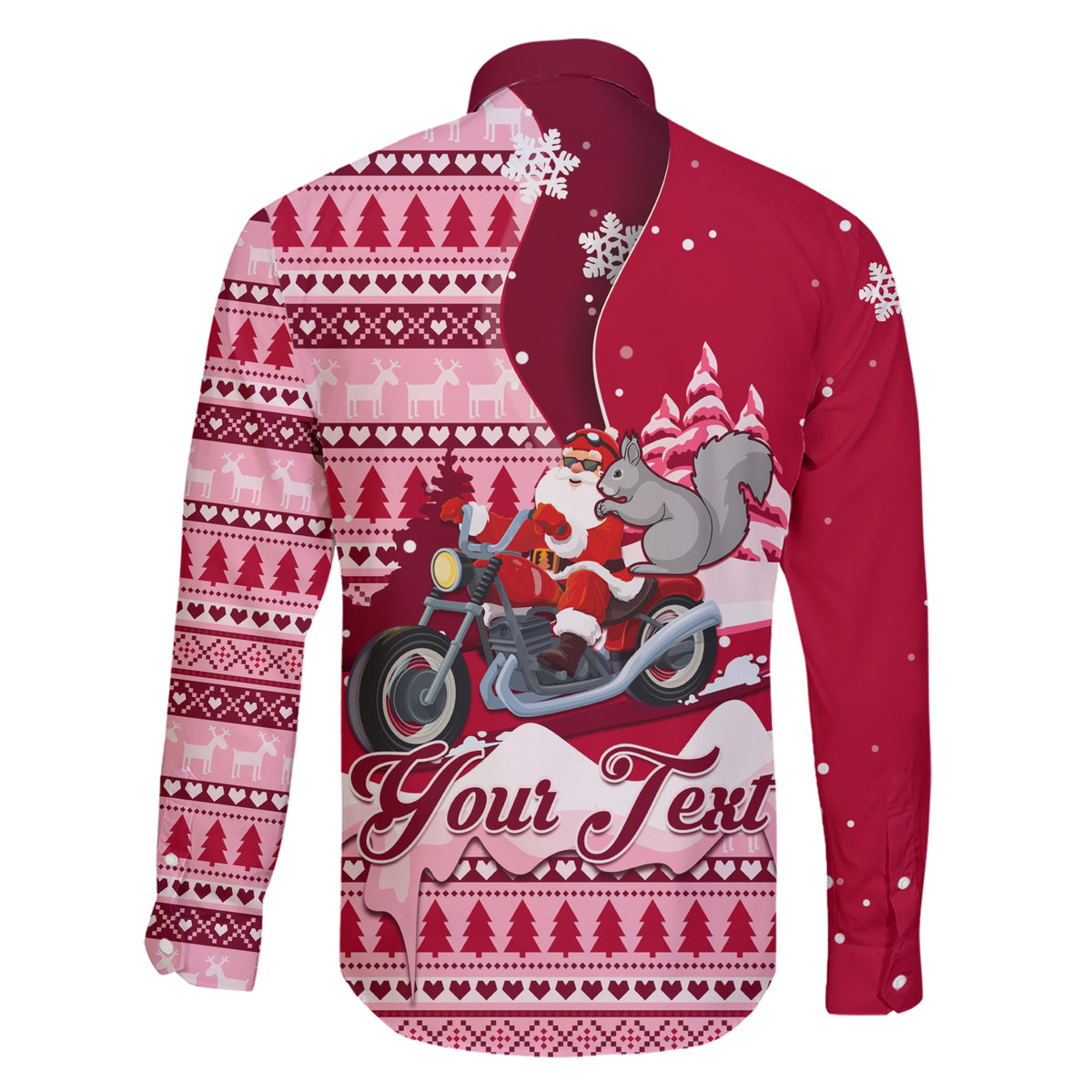 Georgia Christmas Family Matching Short Sleeve Bodycon Dress and Hawaiian Shirt Santa Claus Riding Motorcycle With Gray Squirrel - Wonder Print Shop