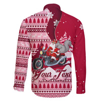 Georgia Christmas Family Matching Tank Maxi Dress and Hawaiian Shirt Santa Claus Riding Motorcycle With Gray Squirrel - Wonder Print Shop