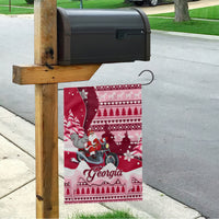 Georgia Christmas Garden Flag Santa Claus Riding Motorcycle With Gray Squirrel - Wonder Print Shop