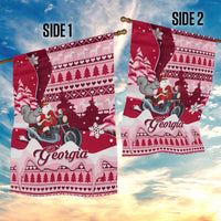 Georgia Christmas Garden Flag Santa Claus Riding Motorcycle With Gray Squirrel - Wonder Print Shop