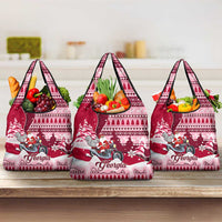 Georgia Christmas Grocery Bag Santa Claus Riding Motorcycle With Gray Squirrel